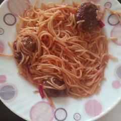 A picture of Spaghetti with meatballs#author Marathon.