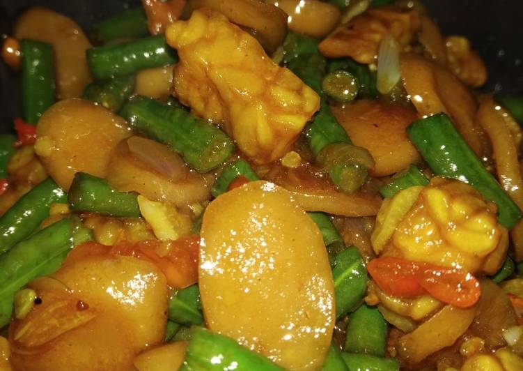 Cara Gampang meracik Tumis kacang panjang tempe sosis simple yang Sempurna