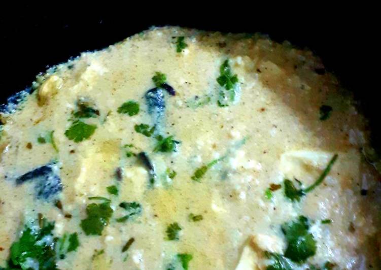 Recipe of Homemade Nawabi Paneer Restaurant style paneer in white gravy