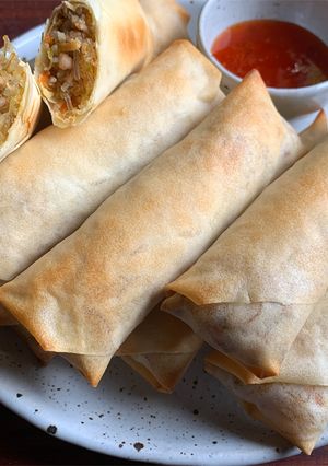 A picture of Oven Baked Spring Rolls.