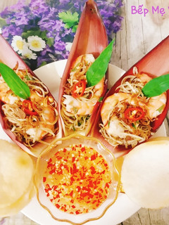 Hình của món Gỏi Tôm Hoa Chuối.
