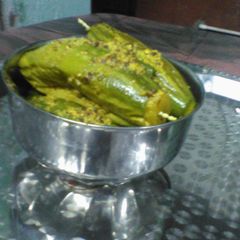 Paneer stuffed pointed gourd A picture of Paneer stuffed pointed gourd.