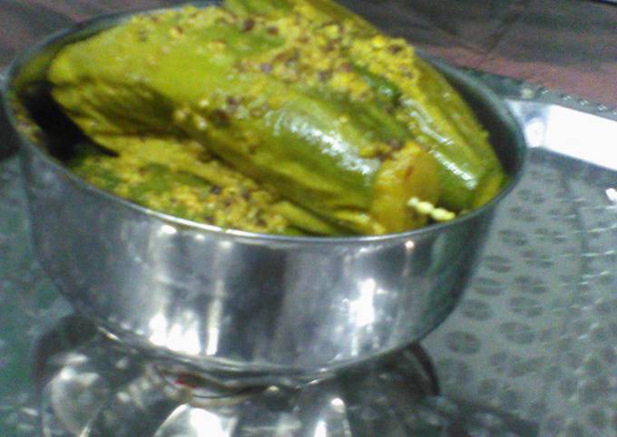 Paneer stuffed pointed gourd