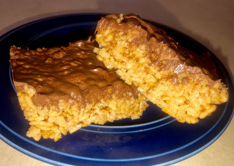 10 minute Reese’s Rice Krispie treats