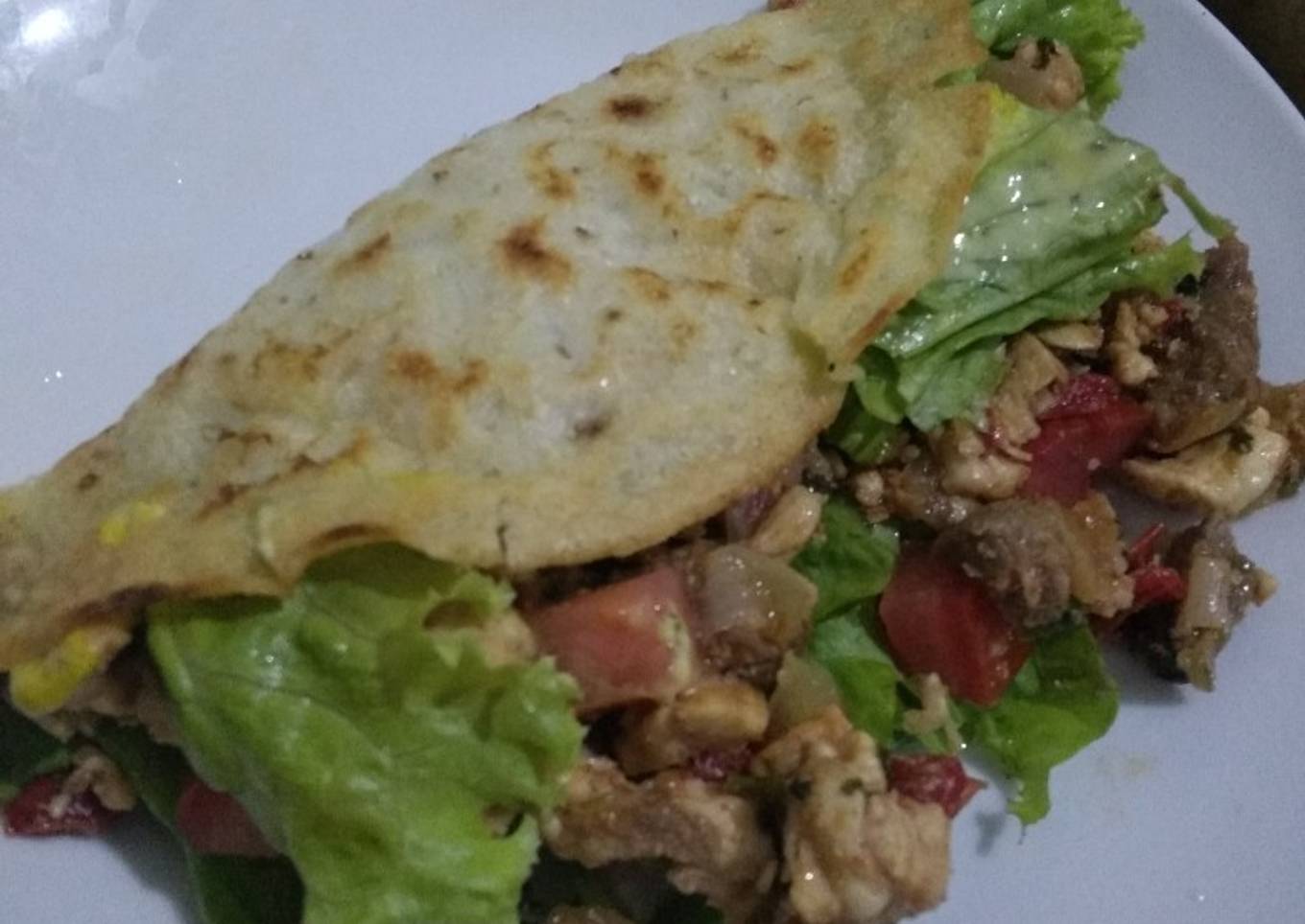 Tortillas de pollo y vegetales