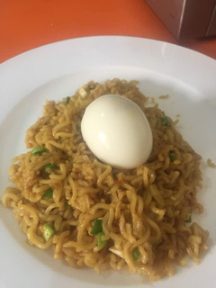 A picture of Noodles and Boiled Egg.