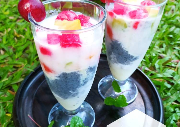 Resep Es Santan Selasih Buah #60, Bikin Ngiler