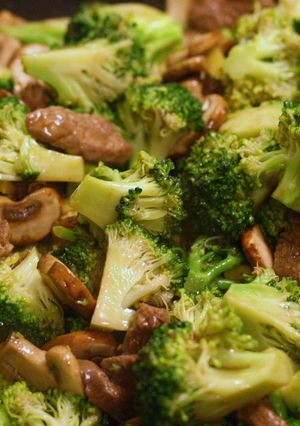 A picture of Stir Fried Kai Lan or Broccoli.