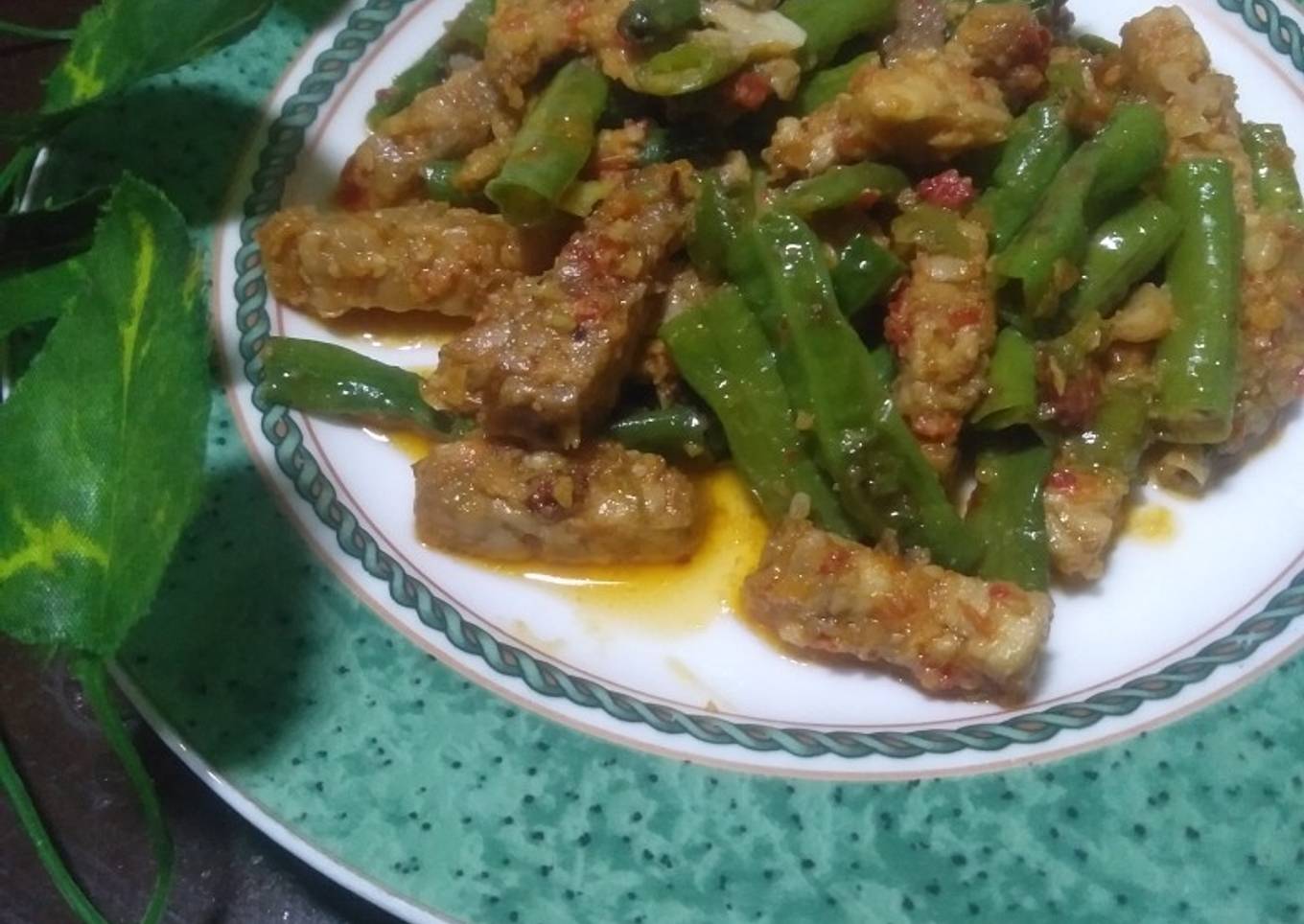 Sambal tempe kacang panjang