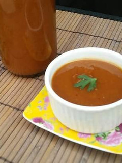A picture of Imli Khubani Ki Chutney/Dried apricot and tamarind sauce😋.