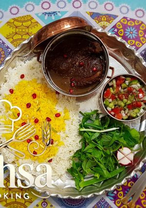 عکسی از دستور فسنجان با مرغ
