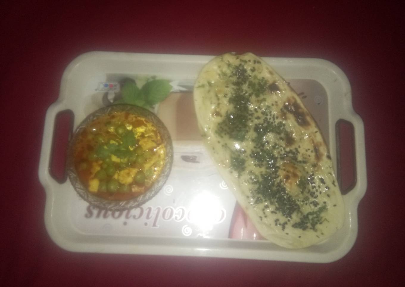 Matar Paneer with naan