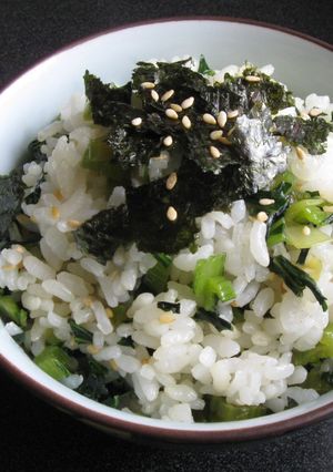 A picture of Choy Sum Rice.