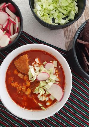 Una foto de Pozole de cerdo !
