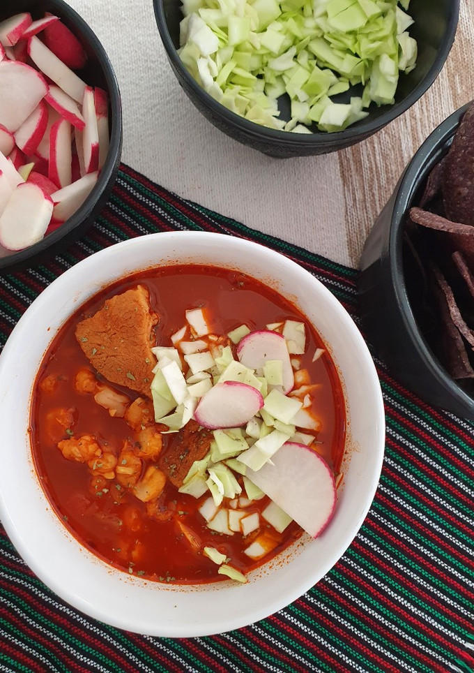 Una foto de Pozole de cerdo !