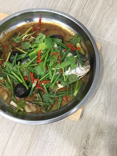 รูปของ ปลาจาระเม็ดนึ่งซีอิ๊วเห็ดหอม