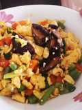 #625 jamur shitake scramble eggs mixed veggies