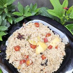 A picture of Alu masala rice.