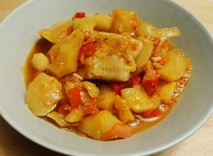 Foto principal de Bacalao con patatas y pimiento