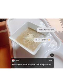Hình của món Cháo sò gấc bí xanh phô mai 🧀.