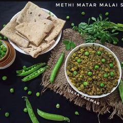 Methi Matar Malai Sabji (Fenugreek) A picture of Methi Matar Malai Sabji (Fenugreek).