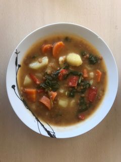 Una foto de Lentejas veganas exprés