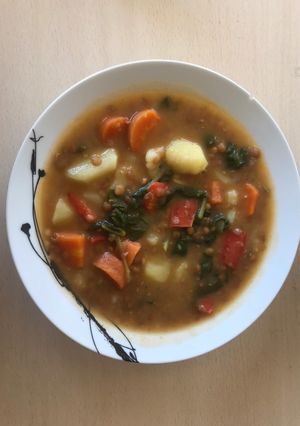 Una foto de Lentejas veganas exprés