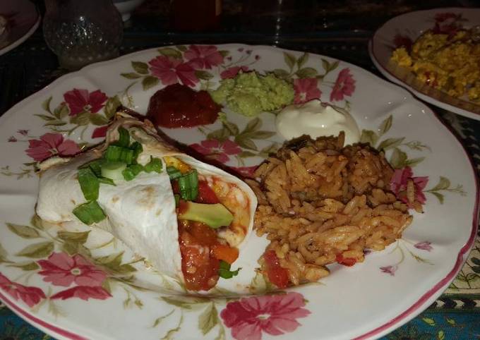 Mexican Burritos with Mexican Rice