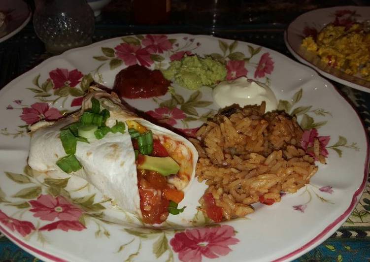 Recipe of Favorite Mexican Burritos with Mexican Rice