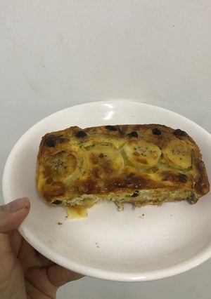 Hình của món Bánh mì chuối nướng.