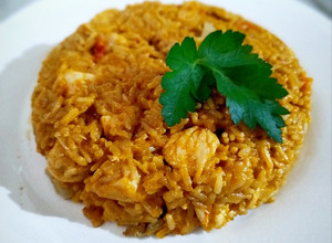 Una foto de 14/6🍗Risotto de Pollo, Champiñones & cherrys asados🍗