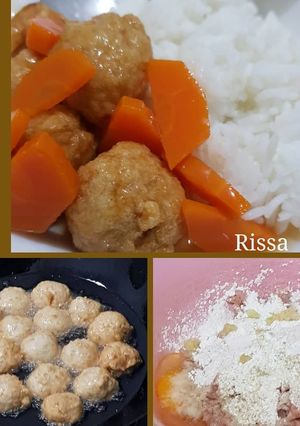 Foto resep Bola udang ayam asam manis