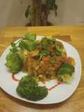 Mofongo Volcano w/Pollo Guisado (Chicken Stew)