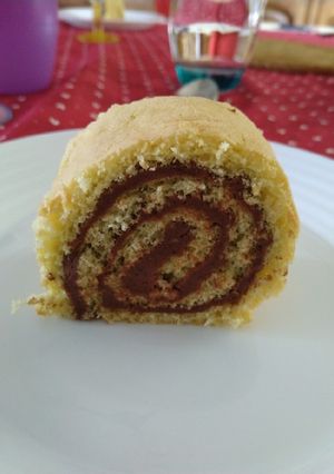 Une photo de Gâteau roulé choc praliné