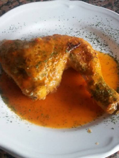Una foto de Pollo con salsa de pimientos