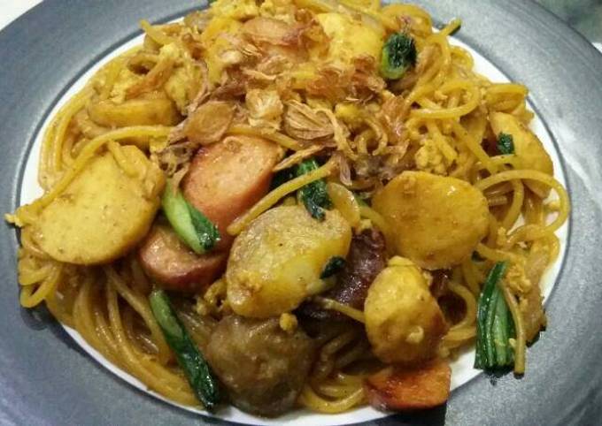 Resep: Spaghetty goreng bacem ala bunda jk Rumahan