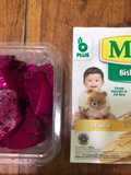 [216] MPASI Puree Buah Naga Merah dan Biskuit Milna