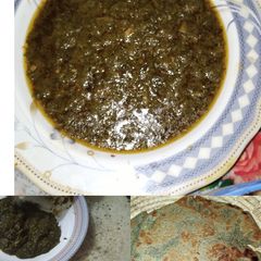 A picture of سرسوں کا ساگ+باجرہ کی روٹی.