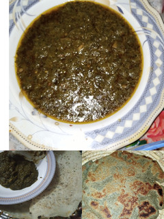 A picture of سرسوں کا ساگ+باجرہ کی روٹی.