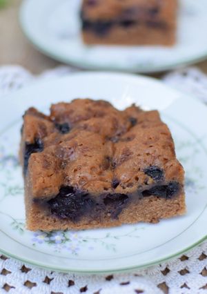Zdjęcie przepisu Borówkowe brownie.