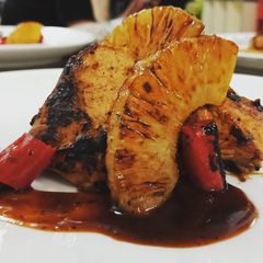 Pan seared Chicken amd pineapple A picture of Pan seared Chicken amd pineapple.