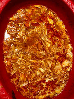 A picture of Pulled Pork with Sriracha BBQ sauce.