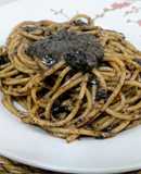 Espaguetis a la carbonara con setas