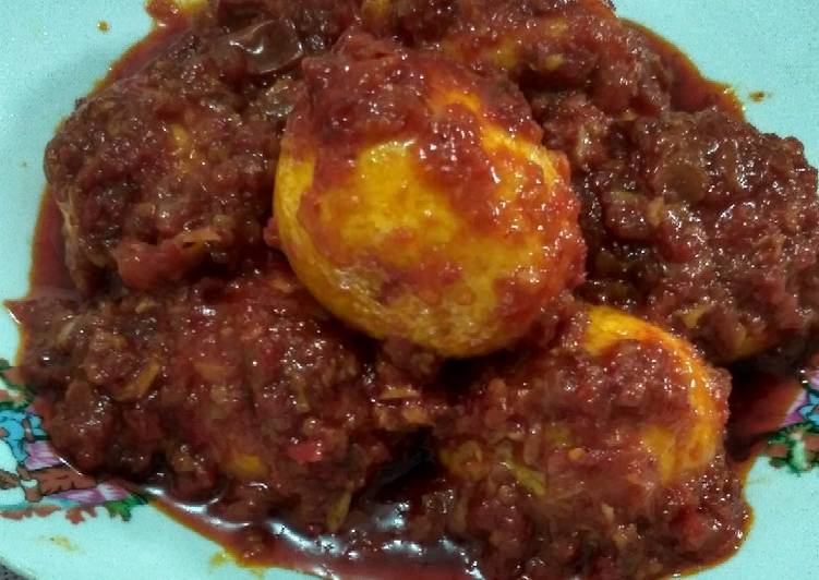 Resep Sambel telur bulat 😁 Anti Gagal