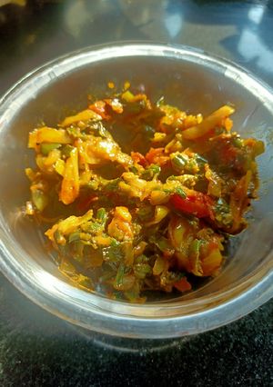 A picture of Hare pyaz ki Sabzi.