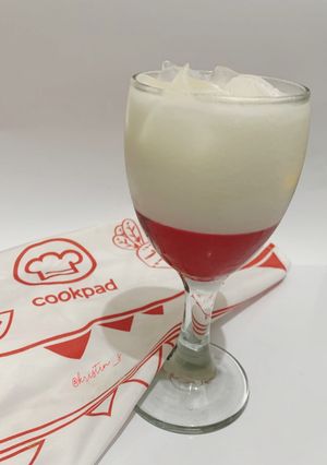 Foto resep Es Susu Sirup Merah Putih
