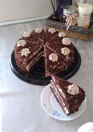 عکسی از دستور کیک شکلاتی با خامه