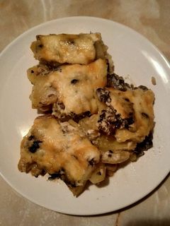 Фото Картофельная запеканка с мясом, грибами и сыром.