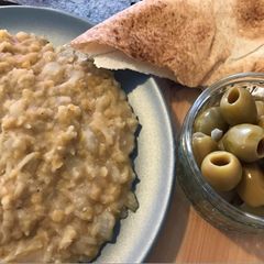 A picture of Moujaddara - Yellow Lentils.