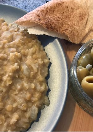 A picture of Moujaddara - Yellow Lentils.